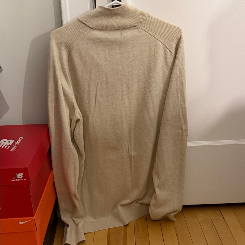 RW&CO. Men's Cream Zip-Up Sweater - Picture 2 of 3